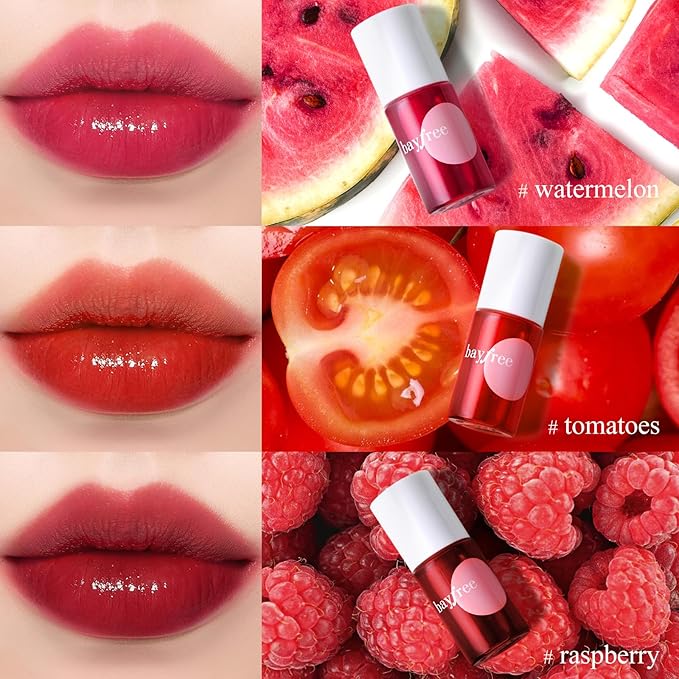 Lip Tint Stain Set, Korean Water Tint Lightweight Non-sticky, Waterproof Long Lasting Liquid Blush & Lip Stain, Transfer-Proof, Matte Finish Lip Color Makeup (fruit platter)