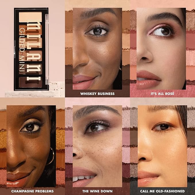 Milani Gilded Mini Eyeshadow Palette with 6 Matte & Shimmer Hues - It's All Rosé