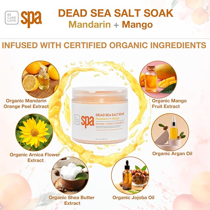 BCL SPA Dead Sea Salt Soak, Mandarin + Mango, 16 oz
