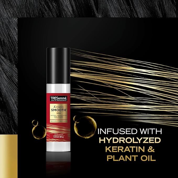TRESemmé Expert Keratin Smooth Hair Care Set - Heat Protection Spray, Shine Serum with Marula Oil, and Thermal Leave-in Spray, Anti-Frizz Products (3 Piece Set)