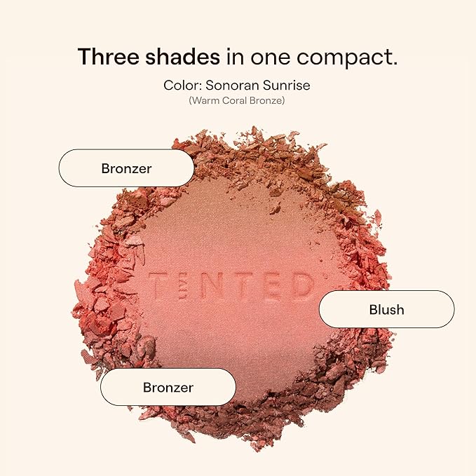 Live Tinted Huebeam Gradient Blushing Bronzer - Lightweight, Highly-Pigmented, Buildable & Blendable - Sunkissed, Glowy, Even Toned Skin Face Blush and Bronzer - Sonoran Sunrise