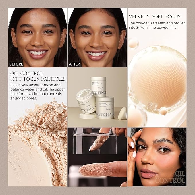 Nude Translucent Makeup Setting Powder, Waterproof High-Definition Traceless