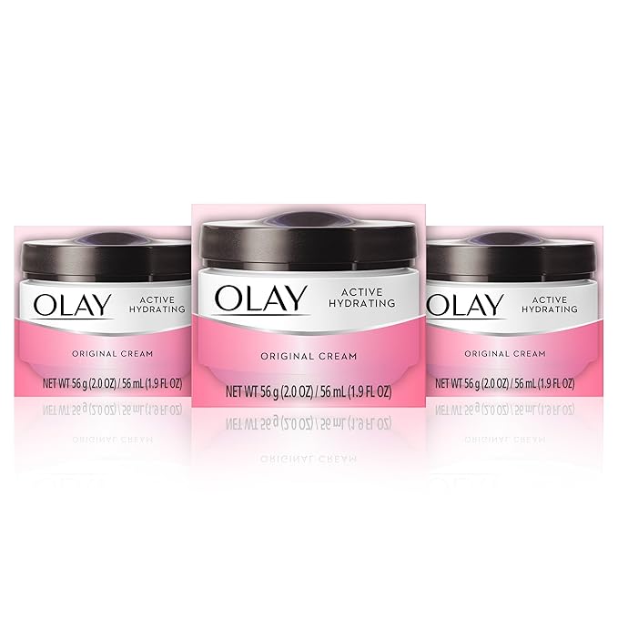 Olay Active Hydrating Cream Face Moisturizer, 2 Oz, Pack of 3