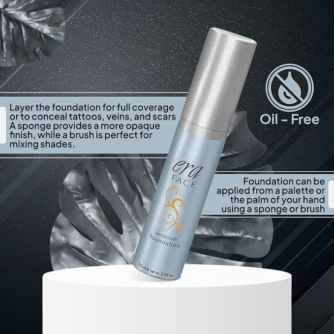 ERA Face spray makeup (Y7 Carmel, 2.25 oz) - airbrush foundation, everyday, buildable, professional spray on cosmetics by Era Beauty