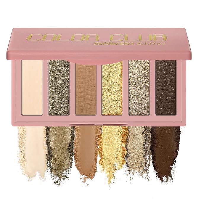 6 Colors Mini Naked Eyeshadow Makeup Palette Olive-colored Neutral Tone Eye Shadow Matte & Shimmer Nude Make Up Pallet with Mirror Blendable Highly Pigmented Travel Size Gift Kit 04