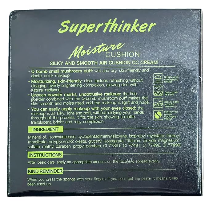 Mushroom Head Air Cushion CC Cream, BB Cream Face Makeup Foundation for Mature Skin Moisturizing Concealer Brighten Long-Lasting, Even Skin Tone for All Skin Types