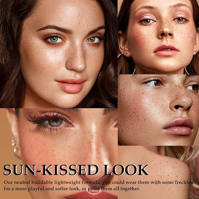 Boobeen Freckle Stamp Face Freckles Air Cushion Liquid Freckle Makeup Stamp Waterproof Fake Freckle Pen Long Lasting Quick Dry Small Spot Freckle Makeup, Create Natural Freckles Makeup