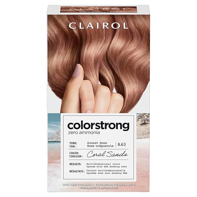 Clairol ColorStrong Permanent Zero Ammonia Hair Dye, 8.63 Sunset Rose - Coral Sands Hair Color, Pack of 1