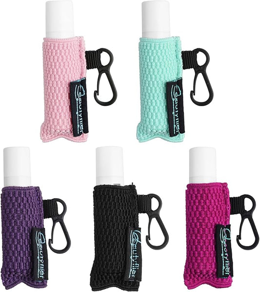 Beautyflier Cute Elastic Lip Balm Holder Keychain, Lipstick Sleeve Chapstick Sleeve Holder for Burts Bees Chapstick