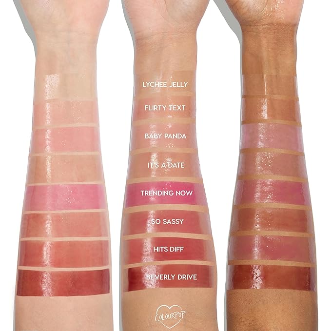 ColourPop So Juicy Plumping Glossy Lip Oil - Hydrating & Plumping Lip Oil with a Sheer Wash of Non-Sticky Color - Infused with Peptides, Ceramides & Ginger - Flirty Text (0.29)