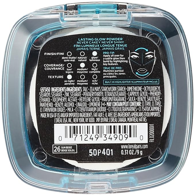 L'Oréal Paris Infallible Pro Glow Pressed Powder, Su 31 oz