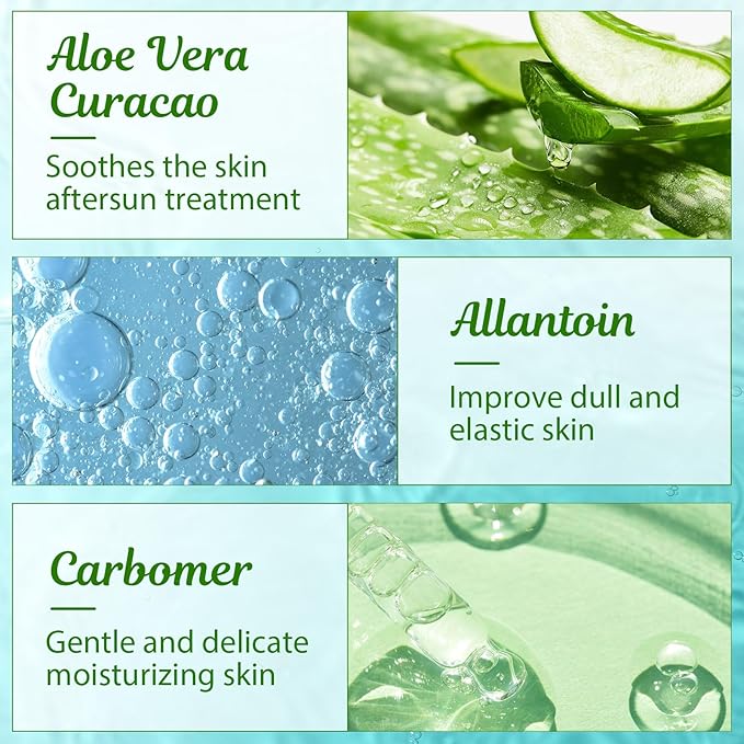 8 Pcs Organic Aloe Vera Gel Fresh Aloe Gel Moisture Hydrates Moisturizing Aloe Vera for Face Body