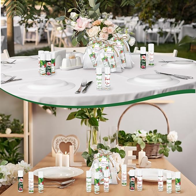 200 Pcs Baby Shower Wedding Party Favors Gift Set, 50 Pcs Baby Shower Hand Cream and 50 Lip Balm for Wedding Bridesmaid Guests Gift Supplies with 50 Organza Bag 50 Thank You Tag(Tropical)