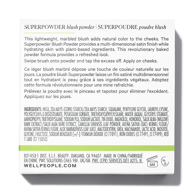 Well People Superpowder Blush Powder, Hydrating Powder Blush Hazelnut Harvest