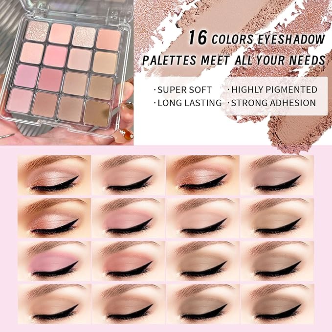 Makeup Set Full Kit for Girls Teens Women, Makeup Present Set, Includes Eyeshadow, Foundation, Blusher, Eyebrow Pencil, Mascara, Eyeliner, Brushes, Lip Gloss, Sponge, Cosmetic Bag