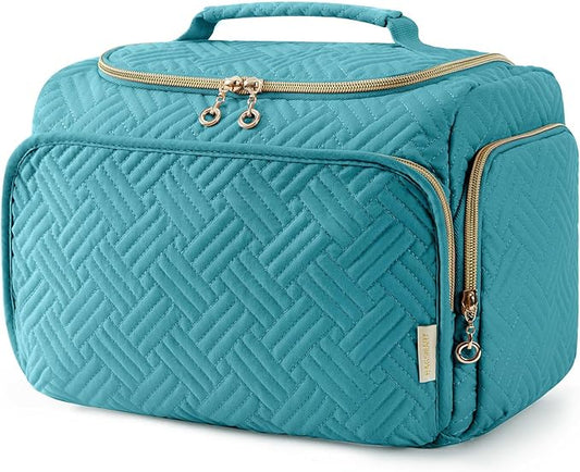 BAGSMART Travel Toiletry Bag, Large Wide-open Travel Bag for Toiletries, Makeup Cosmetic Travel Bag with Handle