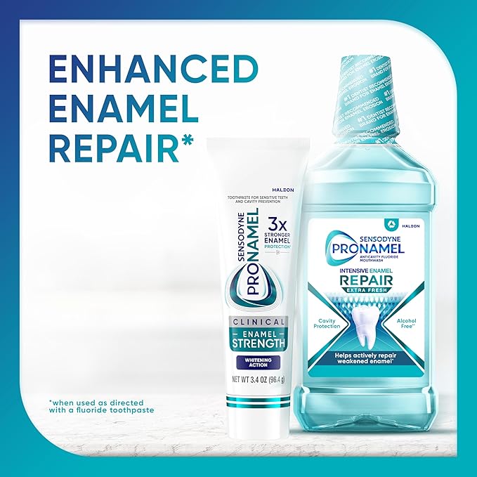 Sensodyne Pronamel Clinical Enamel Strength Toothpaste, Whitening Action, 3.4 oz (3 Pack)