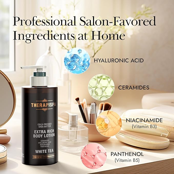 Scented Body Lotion for Women – Deep Hydration & Refreshing Moisturizer with Shea Butter, Ceramides & Panthenol to Revive & Nourish Dry Skin (Bergamot & Olive, 17.0 fl oz)