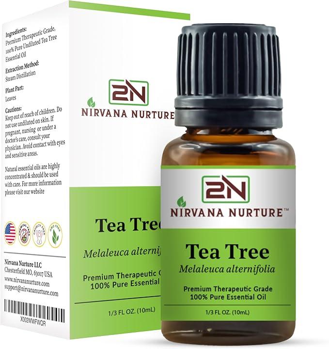 Tea Tree Essential Oil 100% Pure Premium Therapeutic Grade, Undiluted - Aromatherapy Diffuser for Calm and Relaxation, Skin Care, Hair Care