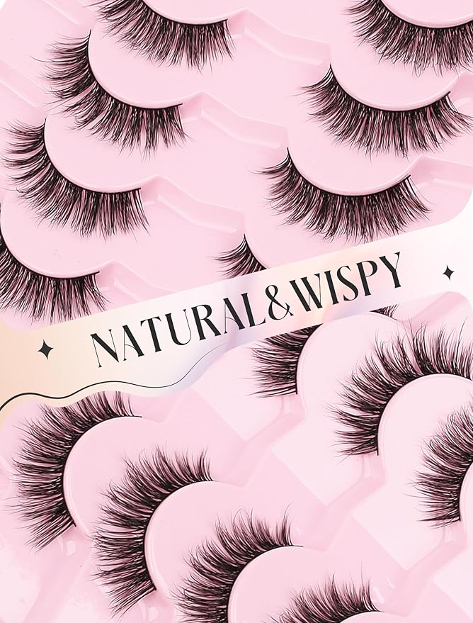 Natural Lashes Mink Natural Eyelashes False Eyelashes Natural Look False Lashes Wispy Eye Lashes Cat Eyelashes Fake Lashes KD01