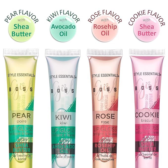 Expressions 12pc Lip Gloss Lip Oil Collection – Lip Gloss Tubes with Essential Oils, Moisturizing, Hydrating Lip Glosses, Lip Glow Oil, Hydrating Lip Balm