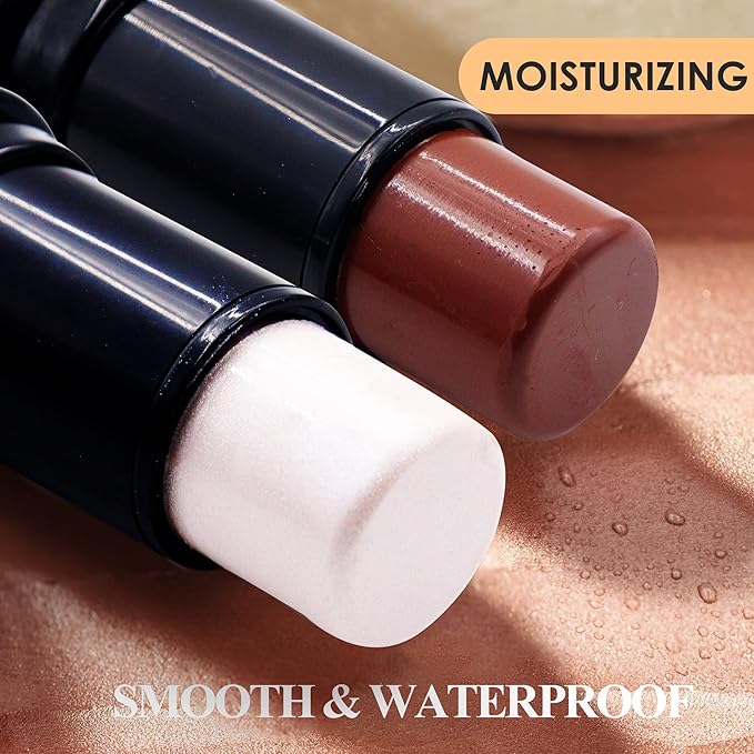 POPMISOLER 2 pcs Makeup Highlighter Stick & Cream Foundation Stick