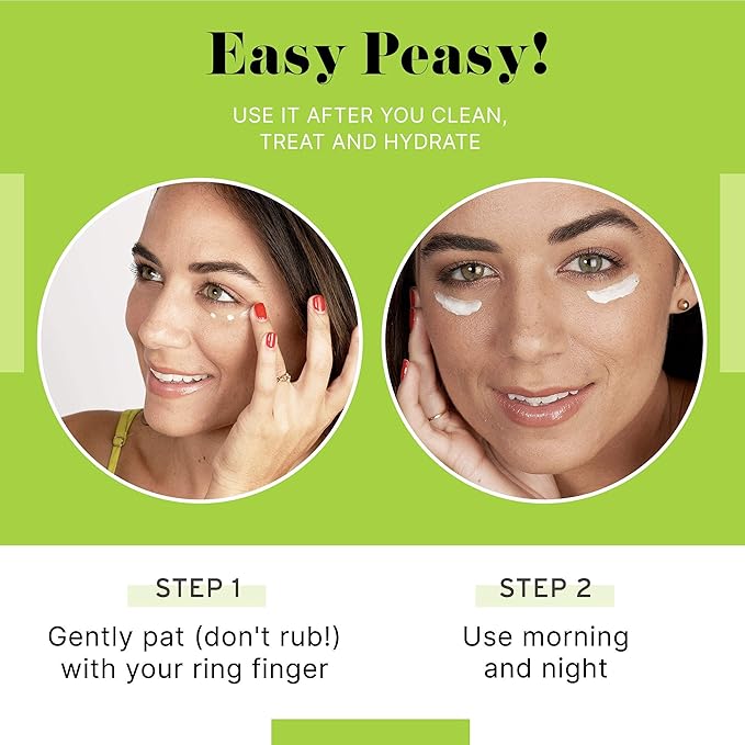 No B.S. Caffeine Eye Cream with Pure Hyaluronic Acid & Plant Based Squalane Oil, Under Eye Cream for Dark Circles & Puffiness, Skin Care for Women & Men, Travel Size, 0.5 FL Oz, and CoQ10 for Wrinkles