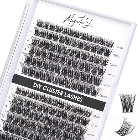 Lash Clusters 144 Pcs Individual Lashes Clusters Eyelash Extensions False Eyelashes DIY Lash Extension Reusable False Eyelashes Natural Look Mix 10-16mm C D Curl-DM01