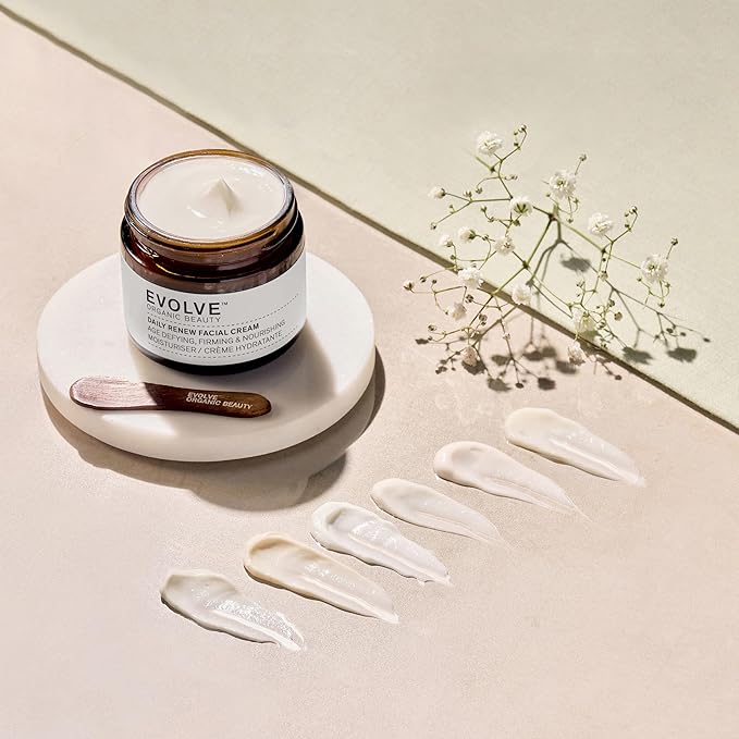 Evolve Organic Beauty - Natural Daily Renew Facial Cream | Small-Batch, Vegan Clean Beauty (1 oz | 30 mL) Packaging May Vary