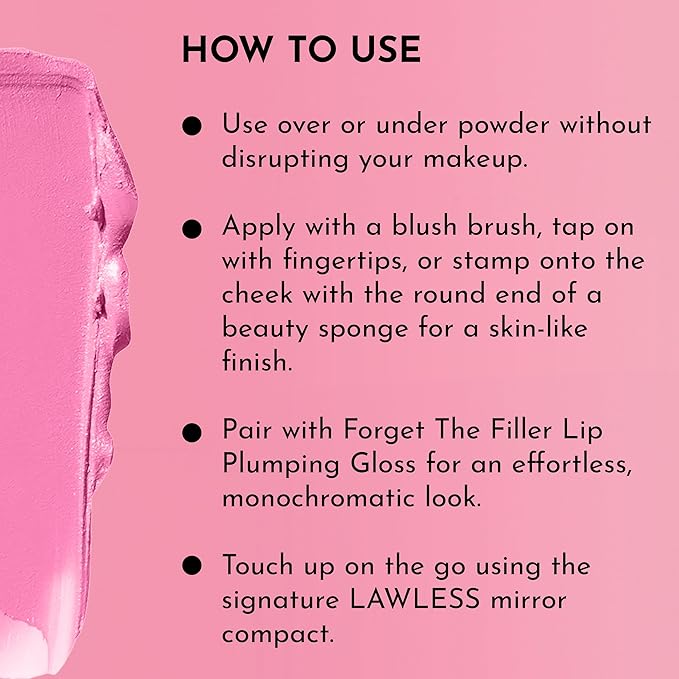 LAWLESS Pinch My Cheeks Soft-Blur Cream Blush - - 0. 18 oz