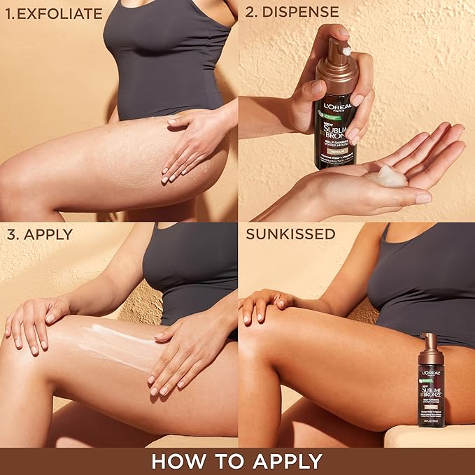 L'Oreal Paris Sublime Bronze Self Tanning Water Mousse, Mousse, Natural, Medium Deep, 5 fl. Oz