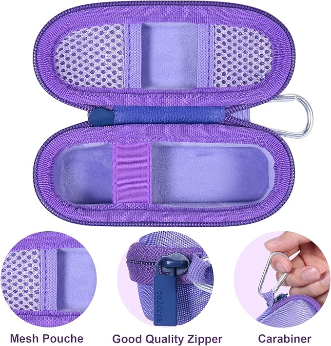 co2CREA Hard Case and Replacement Head Compatible with Finishing Touch Flawless Facial Hair Remover Electric Face Razor for Women (Lavender Case + Replacement Head)