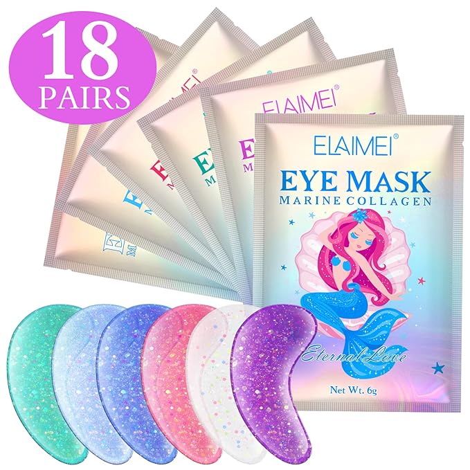 Under Eye Patches(18 Pairs) for puffy eyes - Eye Mask with Natural Marine Collagen, Diminish dark circles, Wrinkles, Hyaluronic Acid - Anti-Aging Under Eye Mask for Face Care