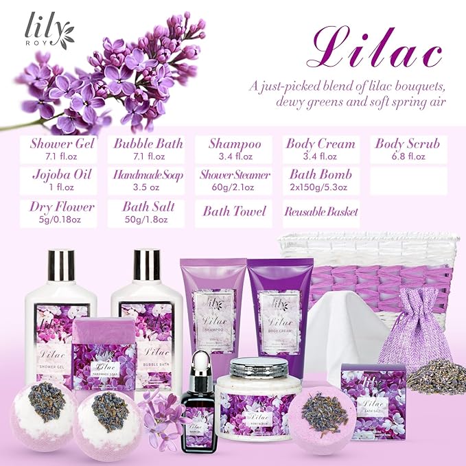 Bath & Body Gift Set for Mothers Day - Luxury 18-Piece Spa Gift Basket for Women, Pampering Bath Set with Bath Bomb | Christmas, Birthday Gifts, Perfect Holiday Gift for Her & Mom All Occasions