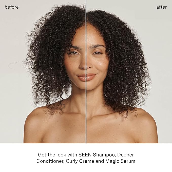 SEEN Curly Creme - Scented - Non-Comedogenic & Sulfate-Free Curl Defining Styling Hair Cream- Reduces Frizz- Heat Protectant- Safe for Sensitive Skin