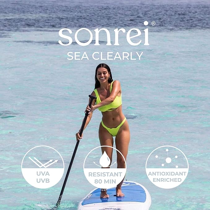 Sonrei Sea Clearly® Organic Mist Sunscreen | SPF 50, Broad Spectrum, Water-Resistant | Vegan, Non-Greasy | Ideal for Face & Body | 6 Fl Oz (Pack of 2)