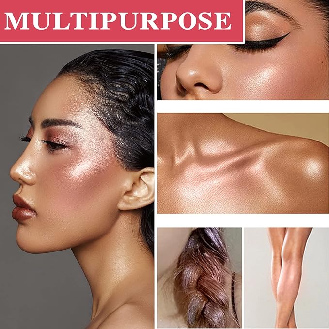 Polvo De Hadas Highlighter Powder Stick Body Face Makeup Gift-Pink