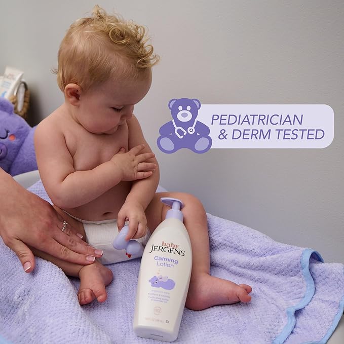 Jergens Baby Calming Lotion, Baby Calming Lotion, Lavender Baby Lotion, Baby Moisturizer with Shea Butter and Lavender Oil, 16.8 Fl Oz