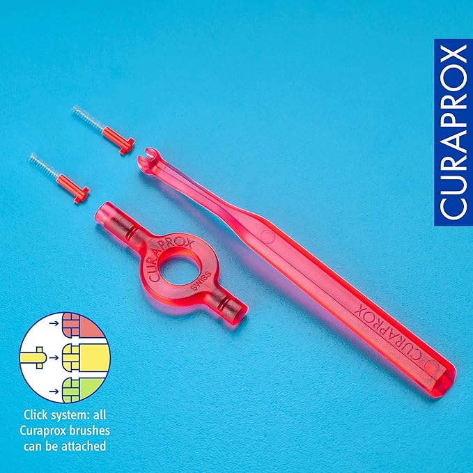 Curaprox CPS 07 Prime Refill Pack Interdental Brushes, 0.7mm to 2.5mm, Red (8 Pack)