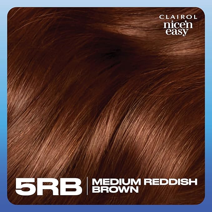 Clairol Nice'n Easy Permanent Hair Dye, 5RB Medium Reddish Brown Hair Color, Pack of 1