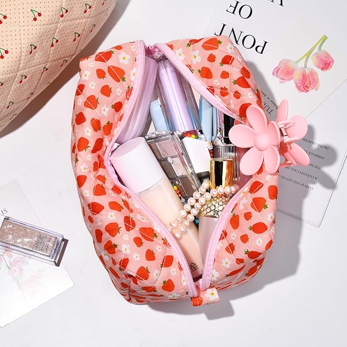 Soidram pink makeup bag quilted