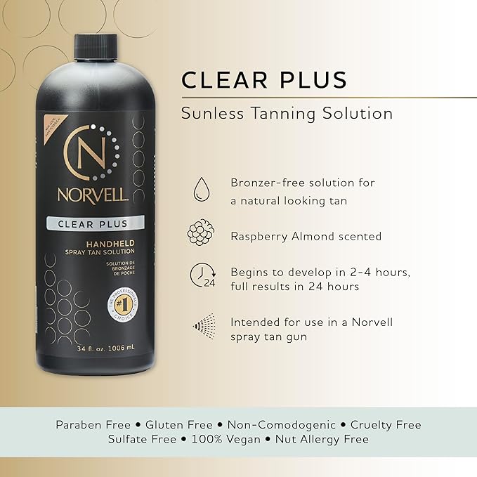 Norvell Premium Sunless Tanning Solution - Clear Plus, 1 Liter