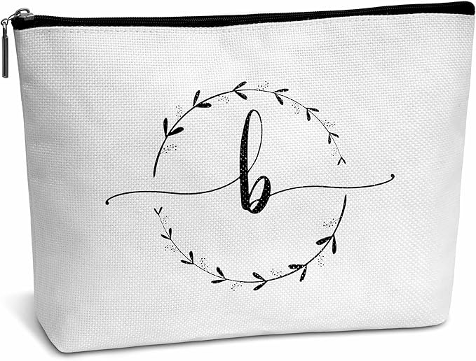 Monogram makeup bag letter toiletry