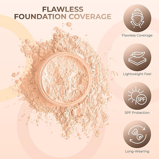 Foundation Powder Refill (Pink Bisque) (1 Ounce Bag) By Sweet Face Minerals, Lightweight Mineral Loose Makeup Powder with SPF 20, Full Coverage Flawless Finish, Talc-free, Cruelty-Free, Refill Pouch