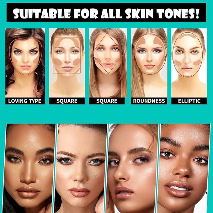 MEICOLY 2-in-1 Highlighter Contour Stick,Cool Toned Contour Stick,Makeup Highlighter Stick,Long Lasting Waterproof Bronzer Contour Pencil,Travel Cream Face Shaping Stick,02