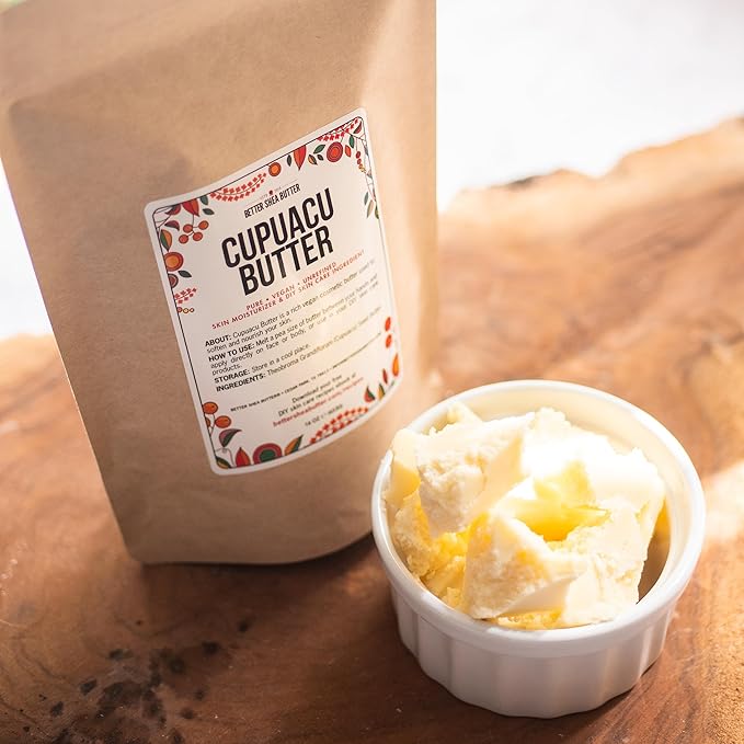 Cupuacu Butter Raw, Pure & Unrefined for Hair Growth & Dry Skin on Body and Face - Brazilian Body Butter Base for DIY Lotion and Soap Making - Cupuaçu Butter 16 oz