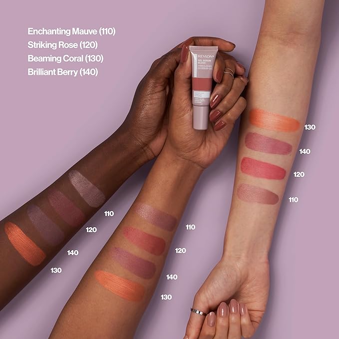 Revlon Illuminance Gel Serum Blush, Visibly Plump Cheeks, Dewy Finish and Hydrates All Day, 130 Beaming Coral, 0.37 fl oz.