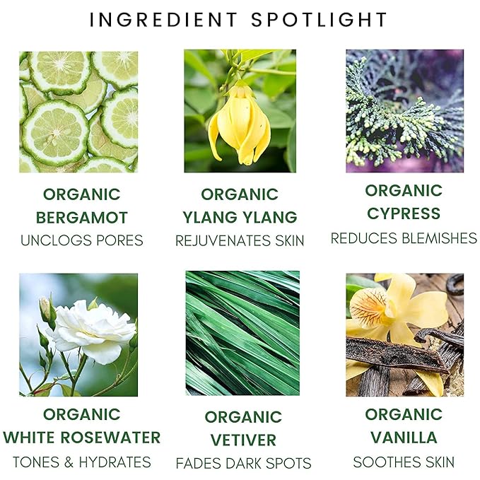 USDA Organic Clarity Balancing Face Mist - Hydrating Rose Water Facial Spray Suitable For All Skin Type Face Moisturizer, Setting Spray for Makeup & Face Primer, 3.4 oz