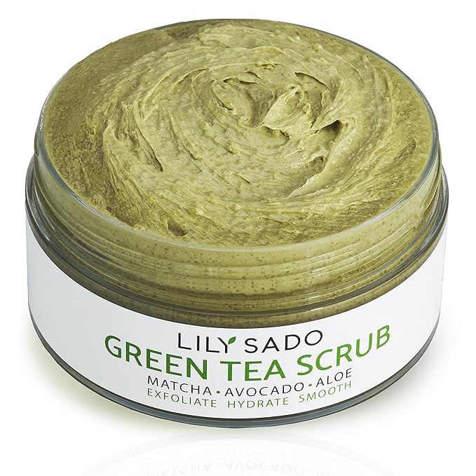 LILY SADO MATCHA MADE IN HEAVEN™ Sugar Facial Scrub - Best Daily Facial Exfoliating Cleanser for Women & Men - Vegan Face Wash Exfoliates Skin, Treats Acne, Reduces Pore Size - 4 oz