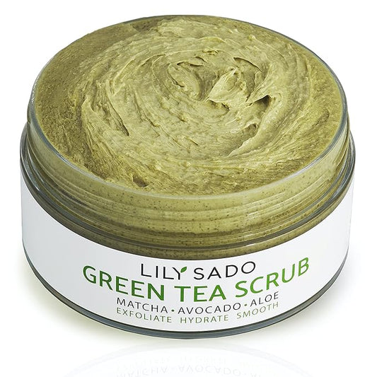 LILY SADO MATCHA MADE IN HEAVEN™ Sugar Facial Scrub - Best Daily Facial Exfoliating Cleanser for Women & Men - Vegan Face Wash Exfoliates Skin, Treats Acne, Reduces Pore Size - 4 oz